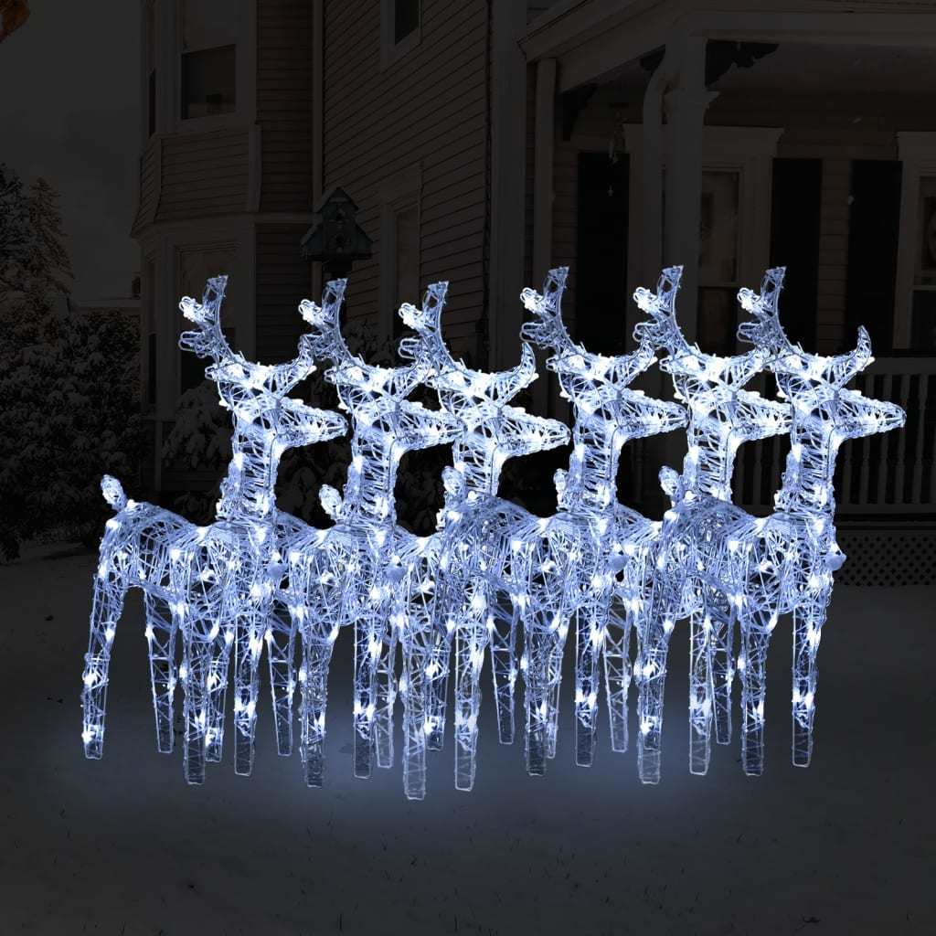 6 pcs Christmas Reindeers 240 LEDs Acrylic