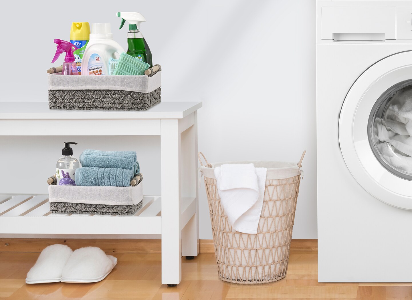 Sorbus Paper Rope Bathroom Baskets & Tissue Holder 3 Piece Set