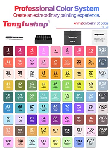 Tongfushop Alcohol Markers, 80+2 Colors Markers for Adults, Drawing,  Sketching, Card Making, Illustration, Markers Set for Kids Beginners  Artists with Pad, Not Staining 