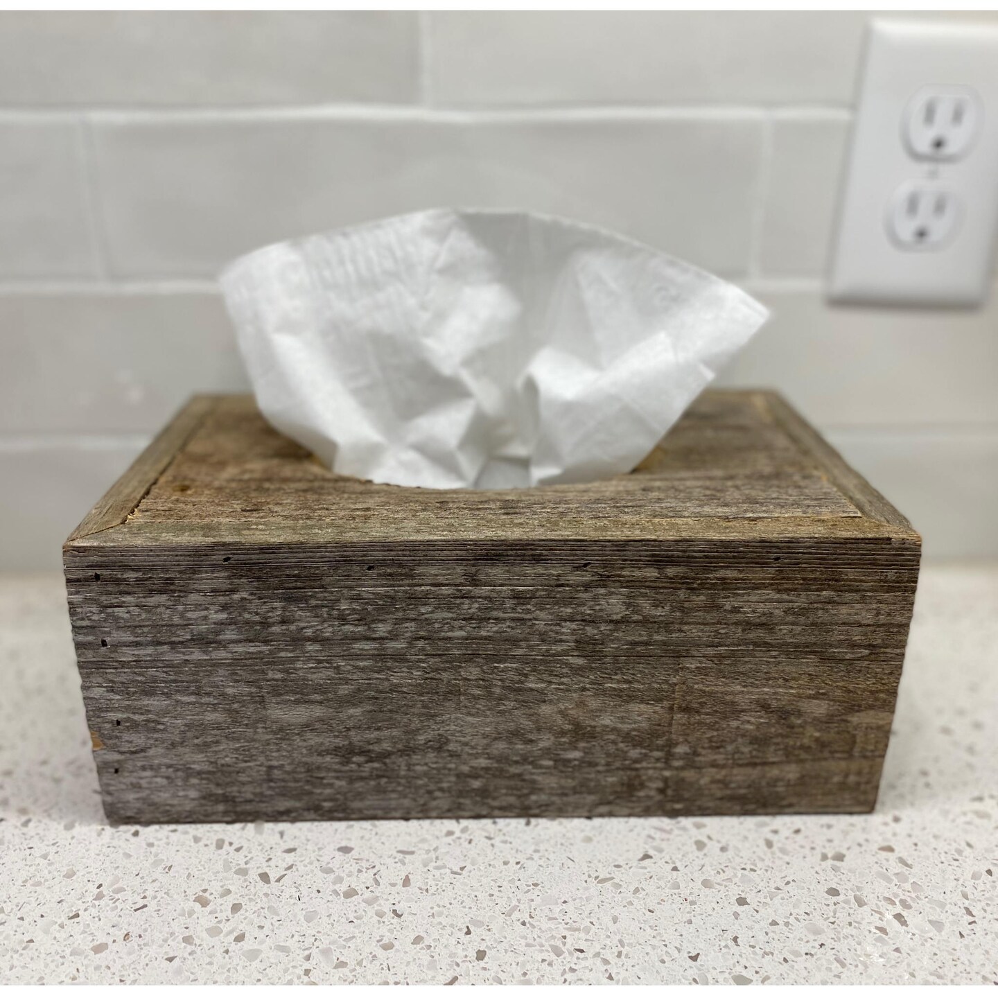 Rustic Farmhouse Reclaimed Wood Decorative 9" x 5.25" Rectangular Tissue Box Cover