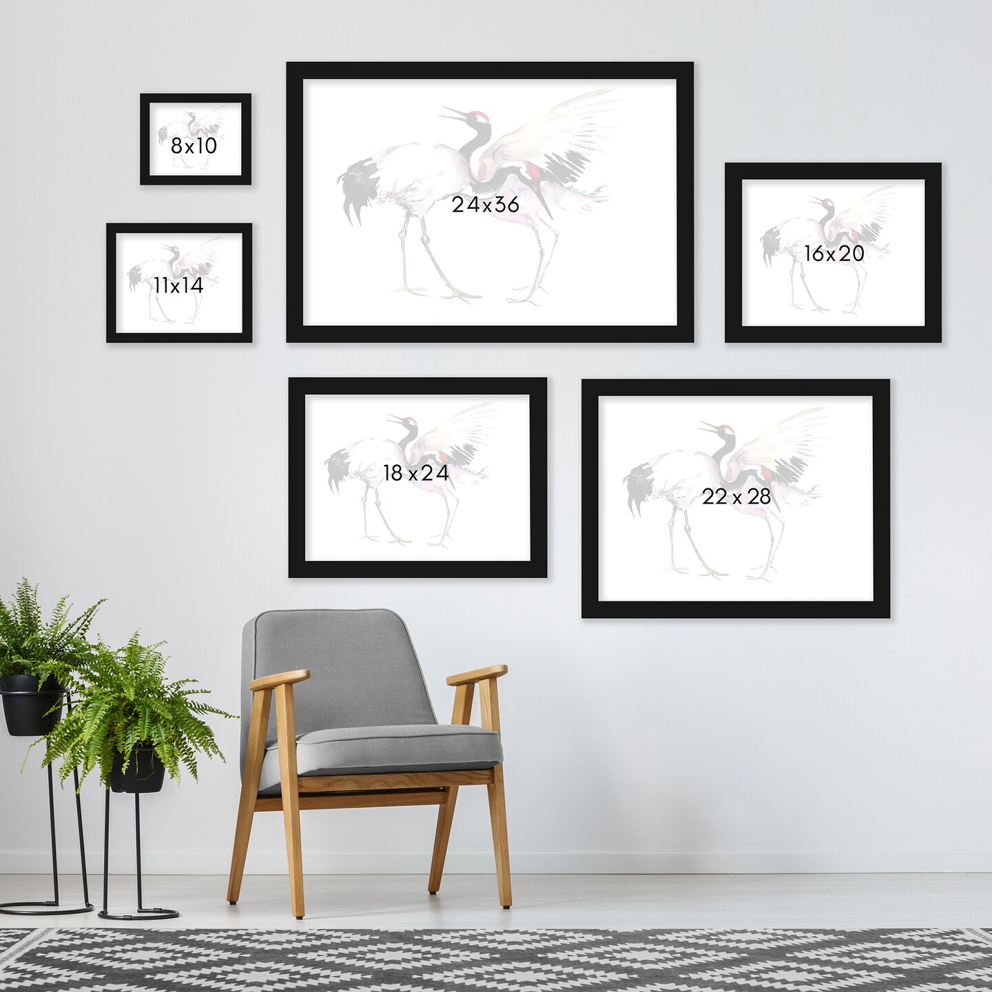 Japanese Crane Dance  by Suren Nersisyan  Framed Print - Americanflat