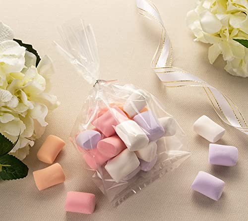 XLSFPY 100PCS Clear Cellophane Bags, 5x7 Small Treat Bags with Ties, Cake Pop Bags, Candy Bags, Goodie Bags, Rice Crispy Treat Bags, Clear Bags for Favors Birthday Party (5&#x27;&#x27; x 7&#x27;&#x27;)