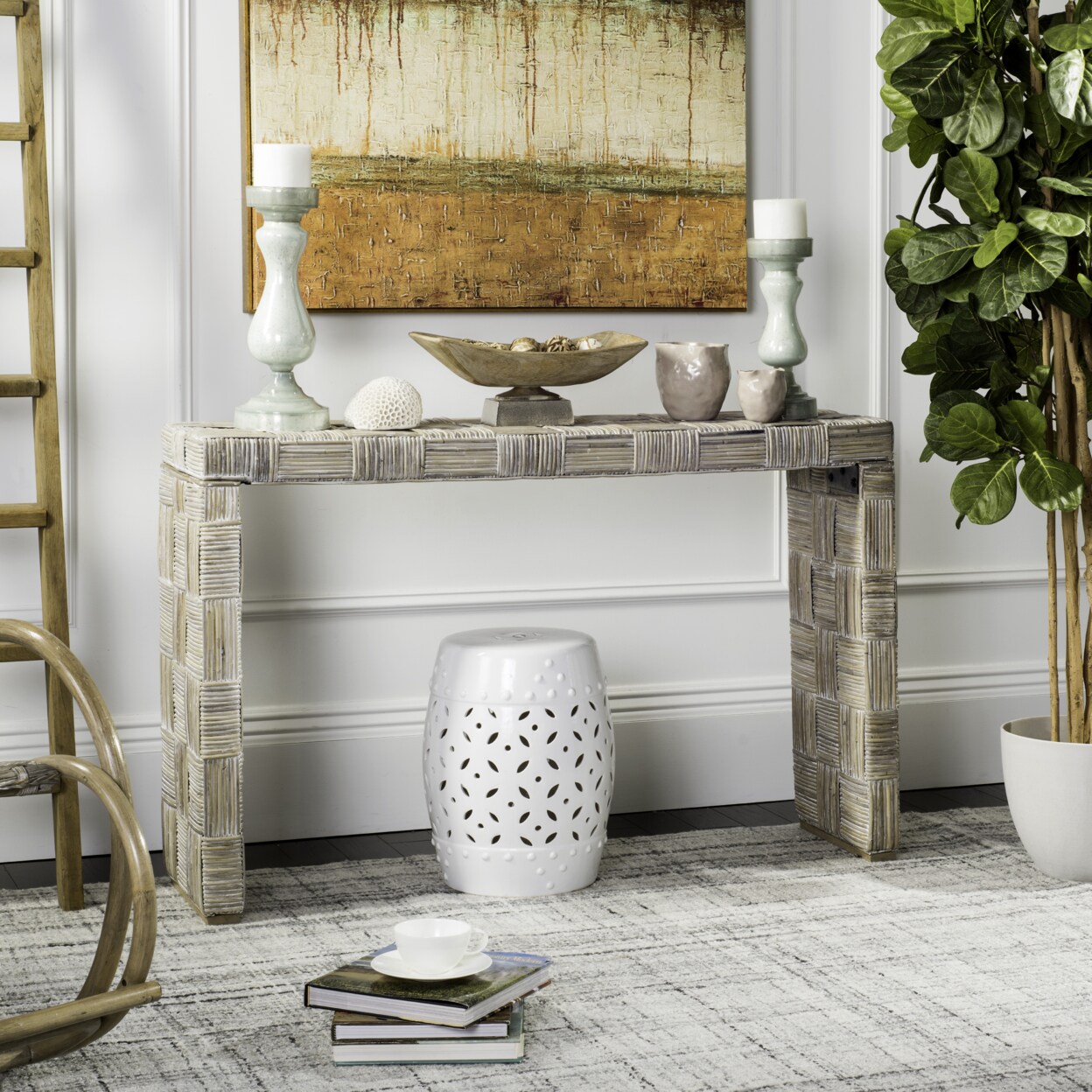 Safavieh console table white sales