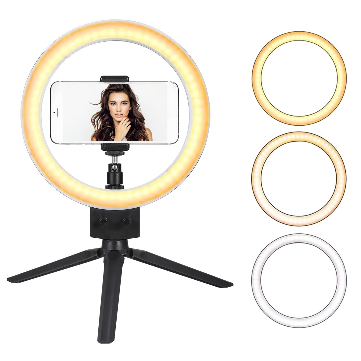 SKUSHOPS 9&#x22; Dimmable LED Circle Light with Tripod Phone Selfie Camera Studio Photo Video Makeup Lamp