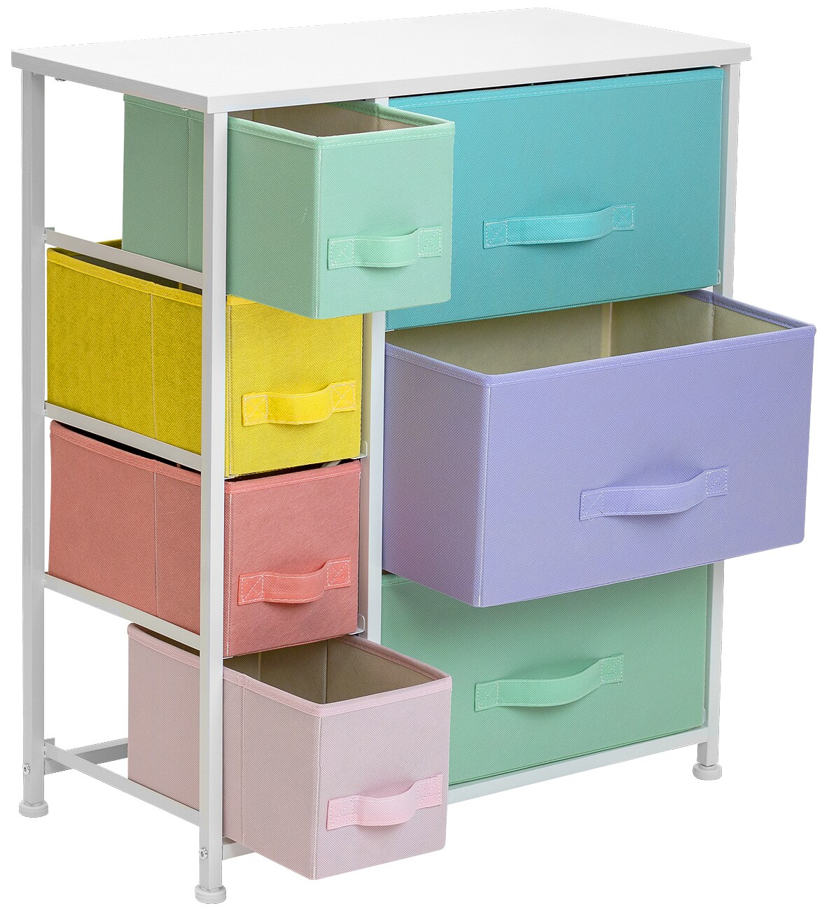 Sorbus Dresser with Drawers - Furniture Storage Tower Unit for Bedroom, Hallway, Closet, Office Organization - Steel Frame, Wood Top, Easy Pull Fabric Bins