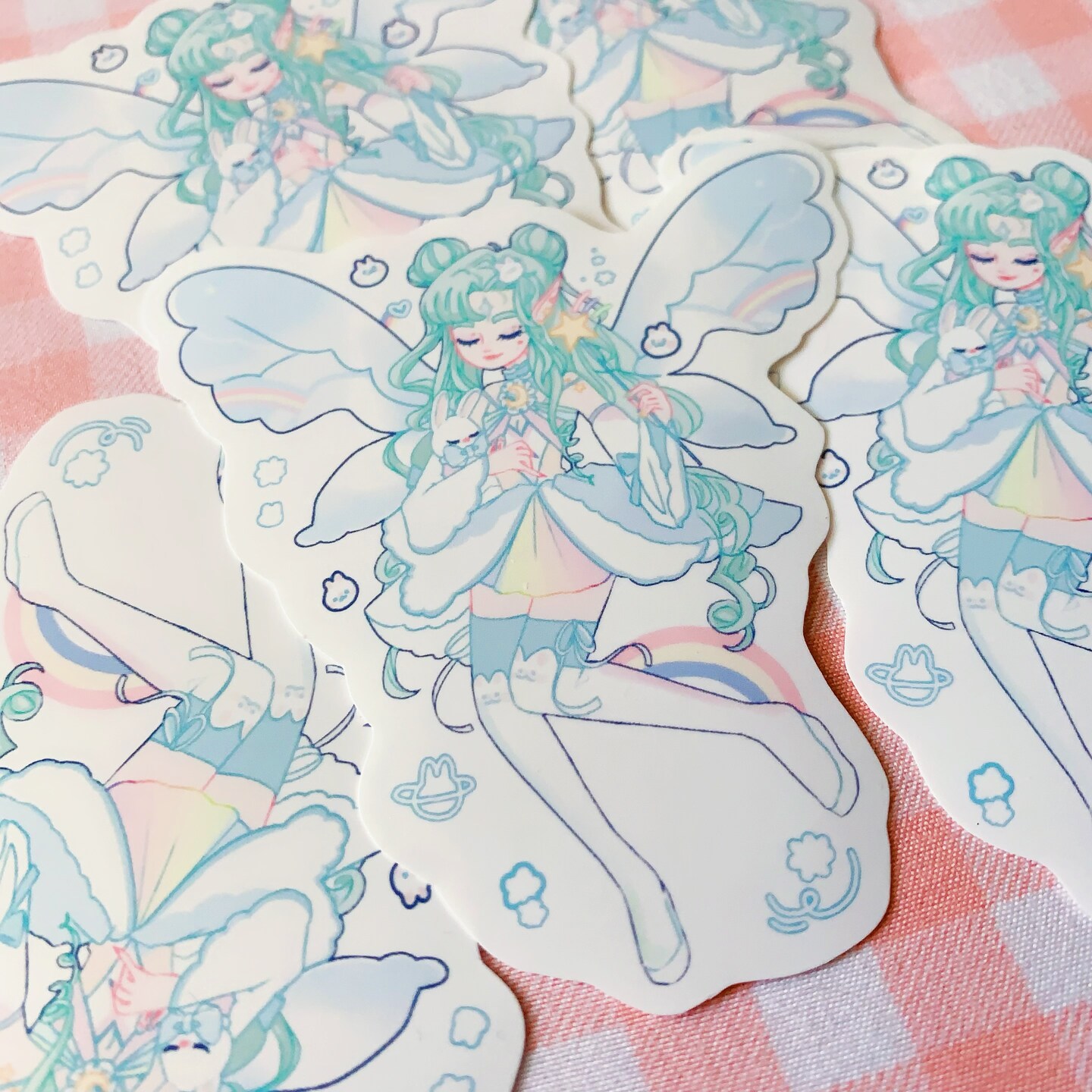 Blue Bunny Fairy Vinyl Sticker Mystical Magical Pixie Cute