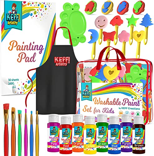  KEFF Kids and Toddler Paint Set - Washable Tempera