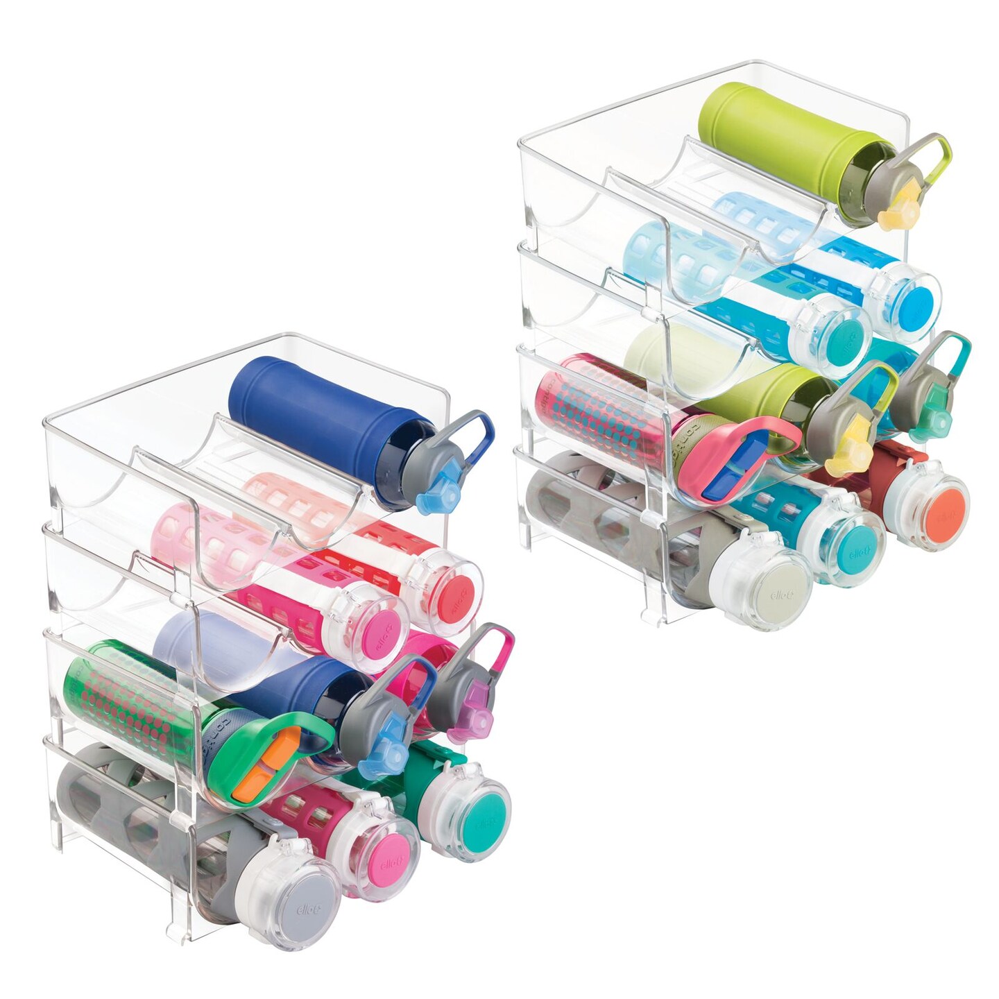 mDesign Plastic Free-Standing Stackable Water Bottle Storage Rack ...
