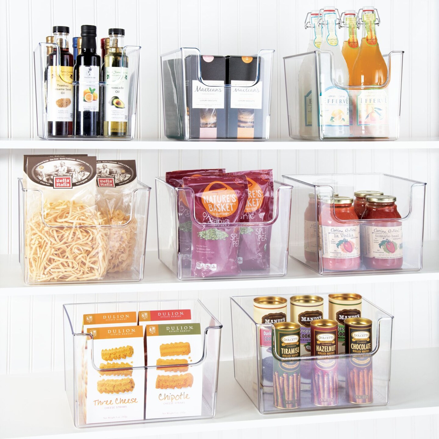 mDesign Kitchen Plastic Storage Organizer Bin with Open Front