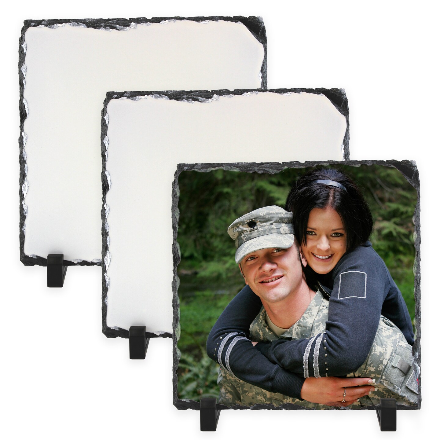 SubliSLATE Sublimation Slate Blank, Clock. Includes Black Display Feet for  Photo Quality Sublimation Printing with Clock Mechanism