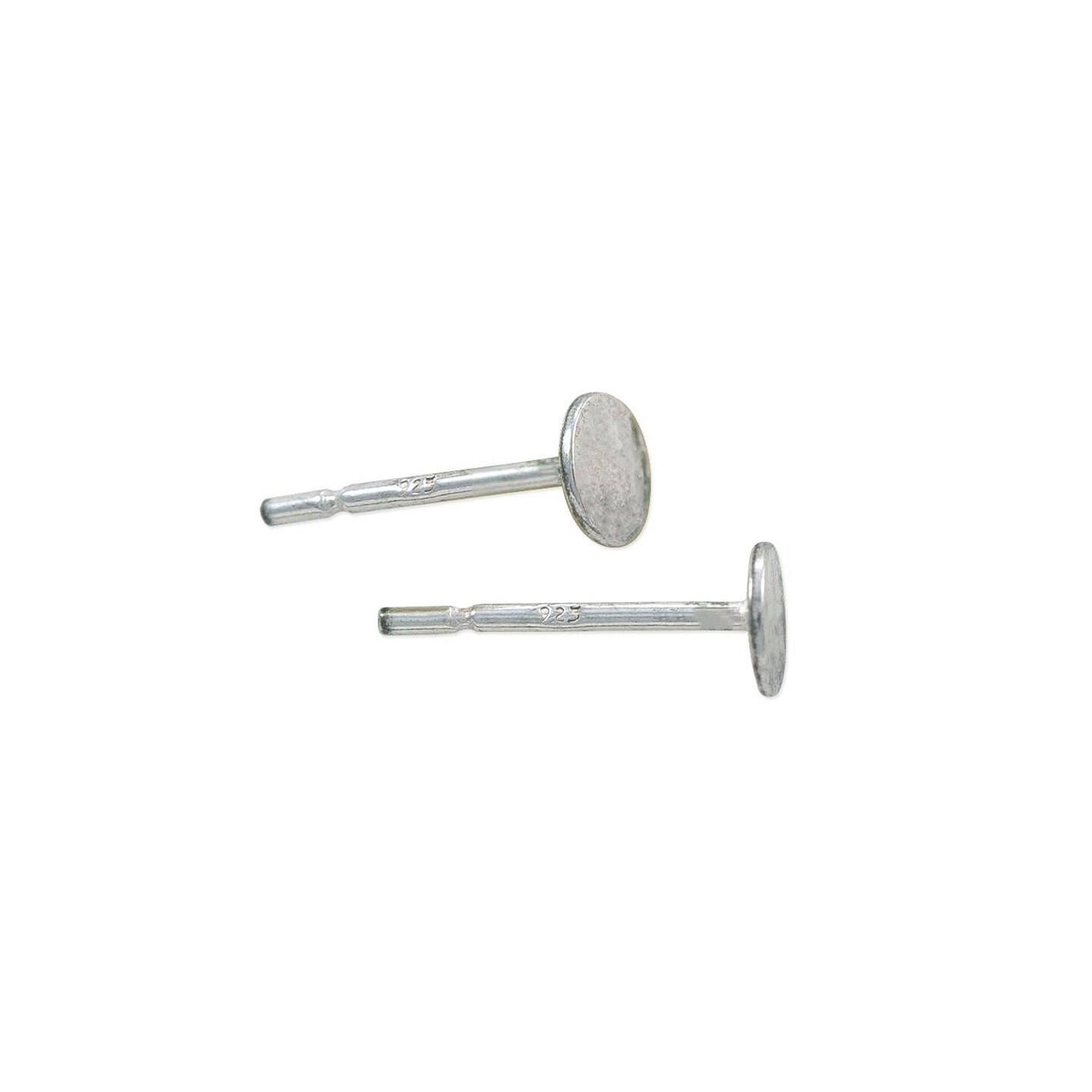 JewelrySupply Sterling Silver 4mm Flat Padded Earring Posts (1 Pair of Sterling Silver Padded Post Earrings)