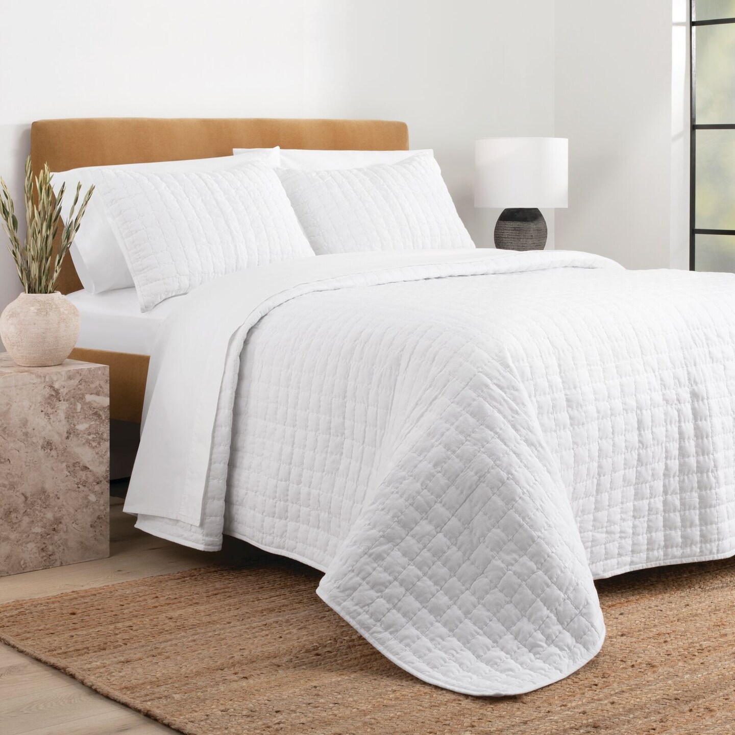 Nate Home by Nate Berkus Solid Cotton Textured Quilt Set