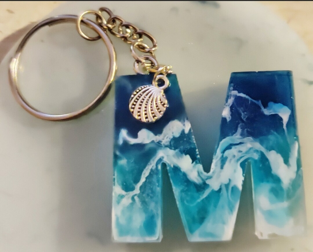 Ocean Letter initial keychain MakerPlace by Michaels