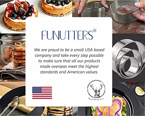 3 Pieces Cookie Cutter Set 2 3 4 INCH x 1.5 INCH,  Round Metal Baking Rings for Pastry, Biscuits, and Dough Cutting, Heavy Duty and Reusable, Multiple Sizes