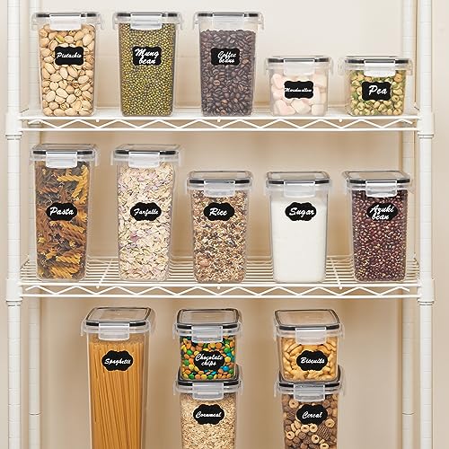 Airtight Food Storage Containers Set, Vtopmart 24pcs Plastic Kitchen and Pantry Organization Canisters, Black, Size: 17.17 x 12.2 x 6.34