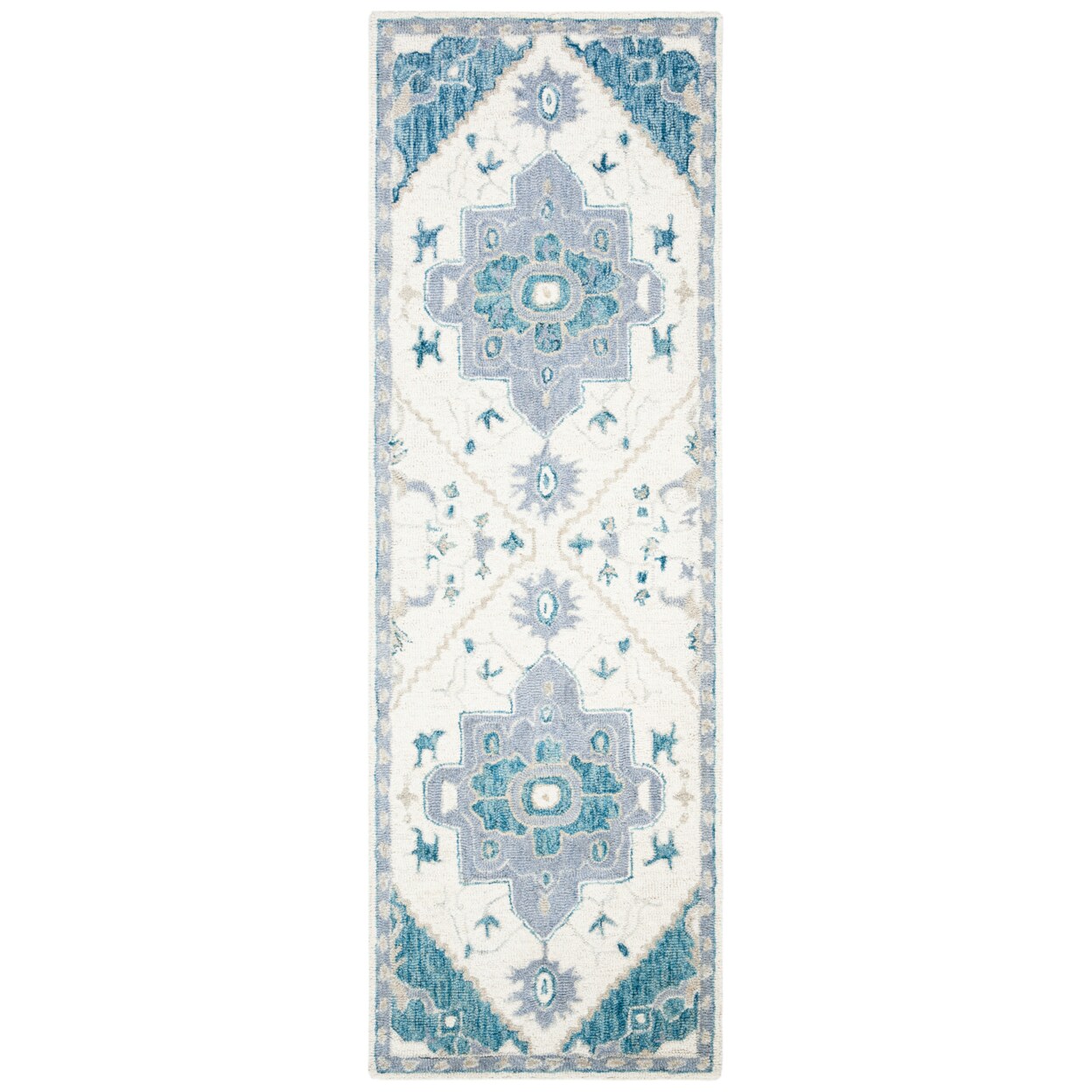 Safavieh Micro-Loop Mlp503l Handmade Ivory / Navy Rug