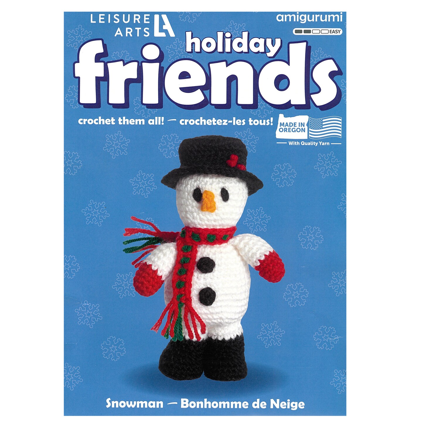 Leisure Arts Crochet Friend Kit, Snowman, 8", Complete Crochet kit, Learn to Crochet Animal Starter kit for All Ages, Includes Instructions, DIY amigurumi Crochet Kits
