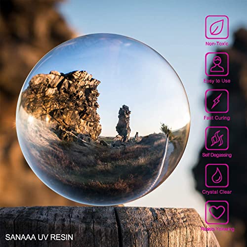 UV Resin Clear Hard Type 200g Transparent UV Curing Ultraviolet Cure Resin, Solar Cure Sunlight Activated Resin for DIY Resin Jewelry Making