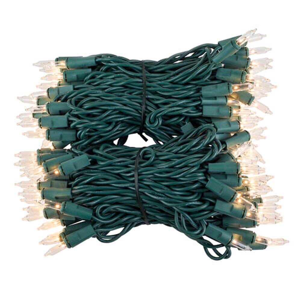 41w 100 Clear Mini Lights with Green Wire in 6-in Spacing