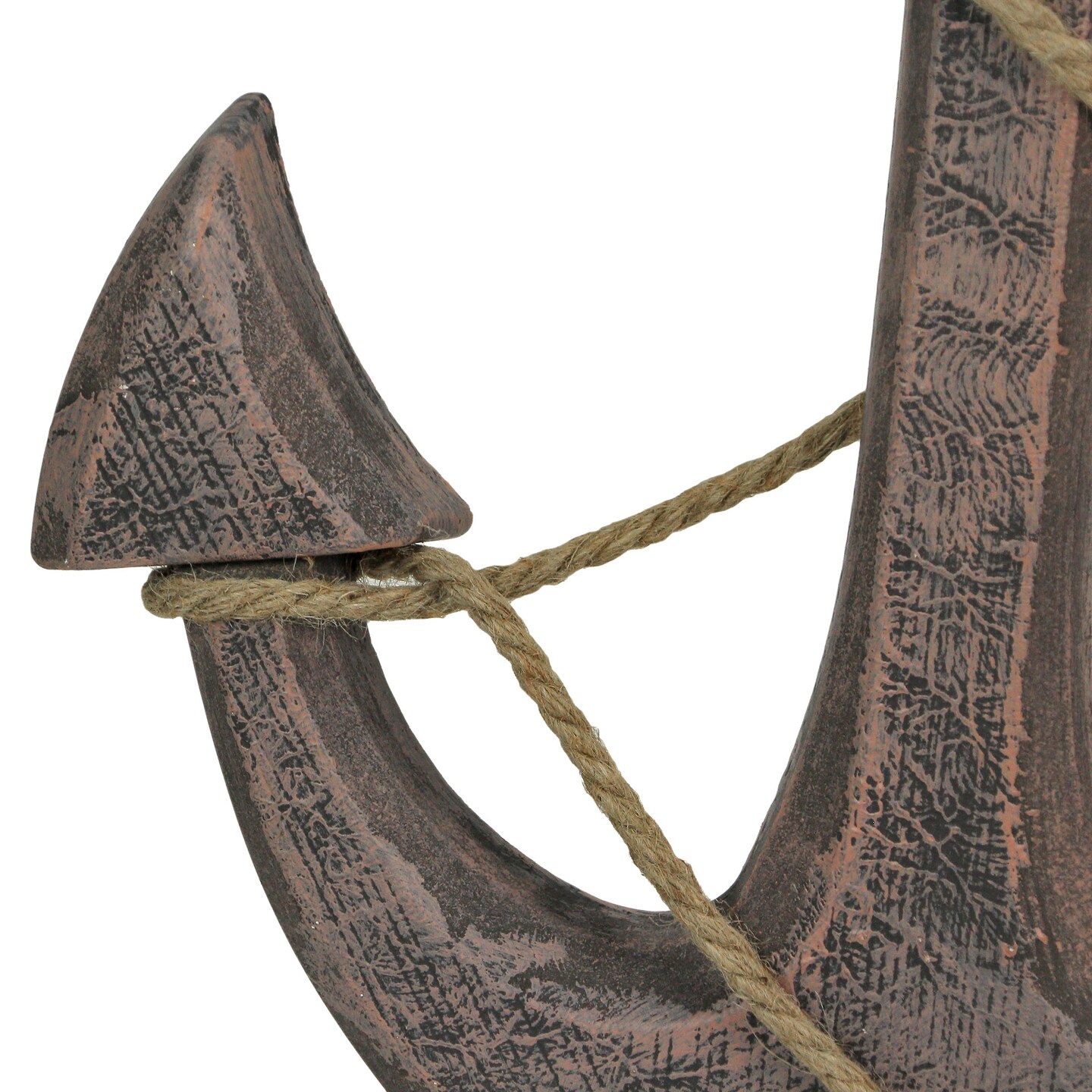 24 inch Wooden Ship Anchor and Rope Nautical Wall Hanging