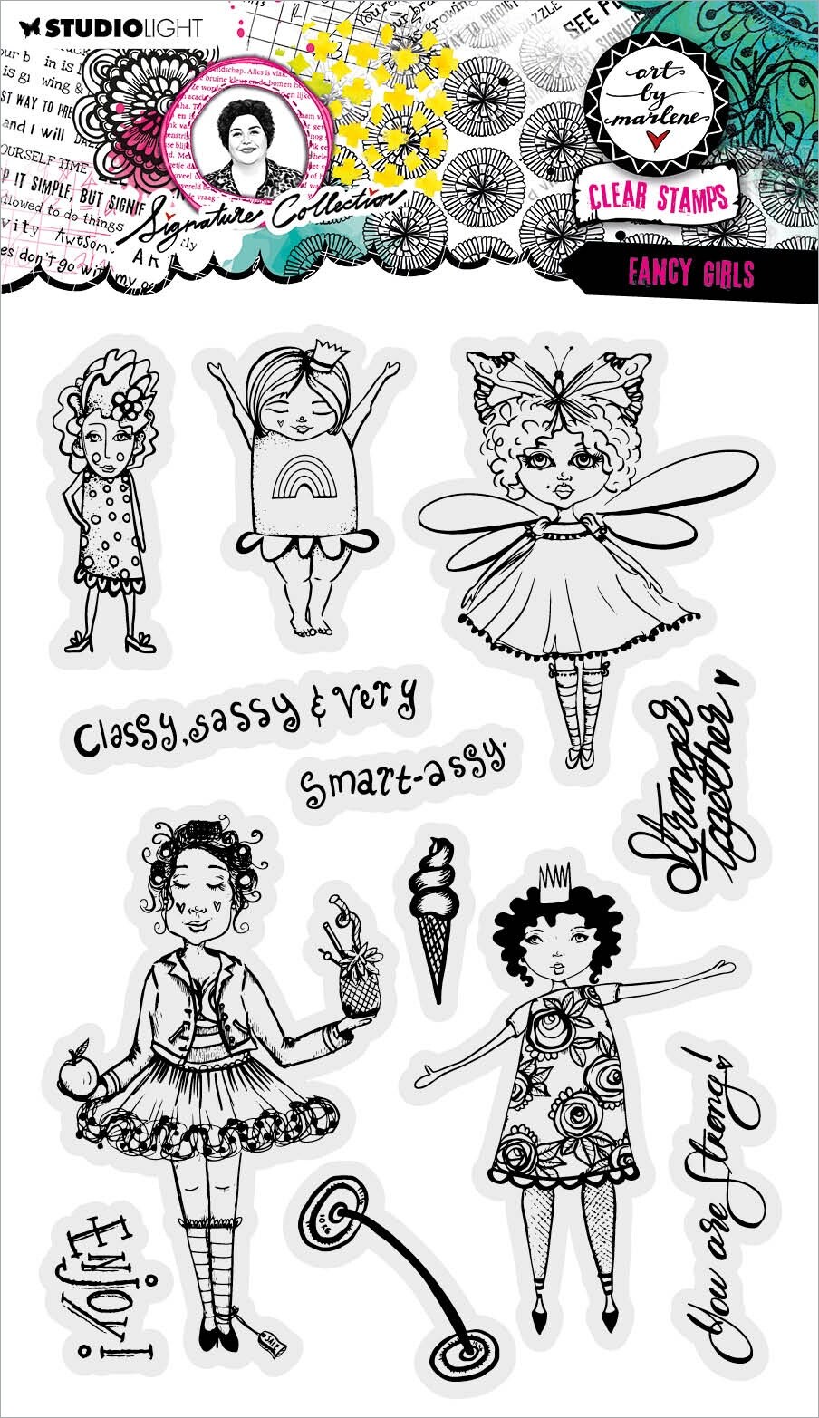 Art By Marlene Signature Collection Clear Stamps-Nr. 638, Fancy Girls
