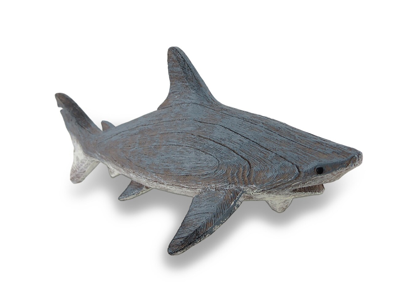 Gray Weathered Finish Wood Look Shark Statue