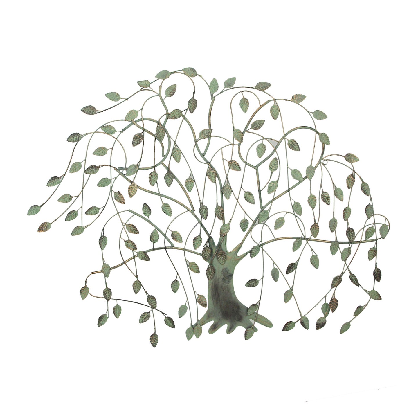 40 Inch Metal Verdigris Tree Sculpture Wall Hanging Art Home Decor Accent Plaque