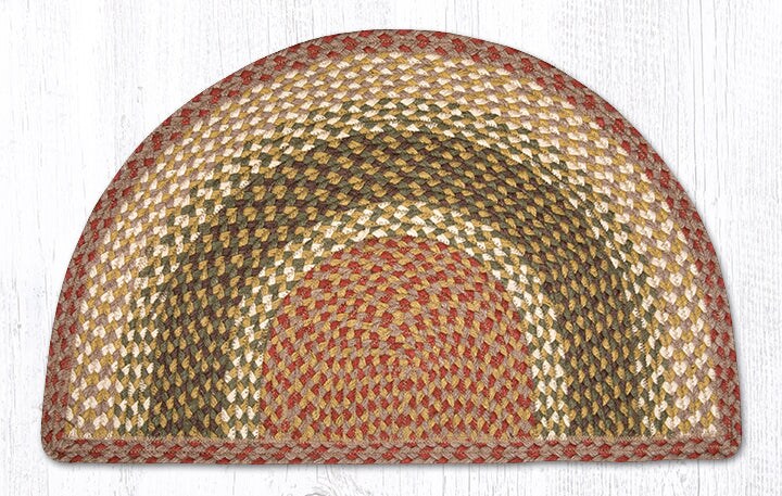 Earth Rugs SC-24 Olive / Burgundy / Gray Small Rug Slice 18&#x22; x 29&#x22;