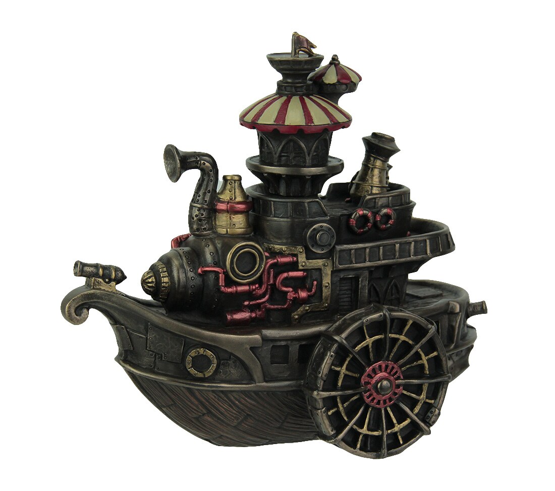 Hand Painted Steampunk Style Airship Gondola Statue
