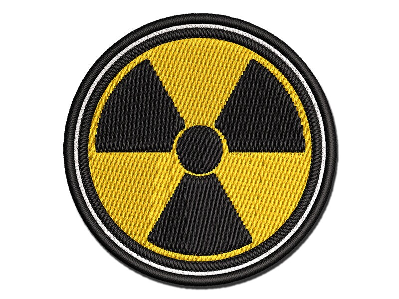 Ionizing Radiation Radioactive Trefoil Symbol Multi-Color Embroidered Iron-On or Hook &#x26; Loop Patch Applique