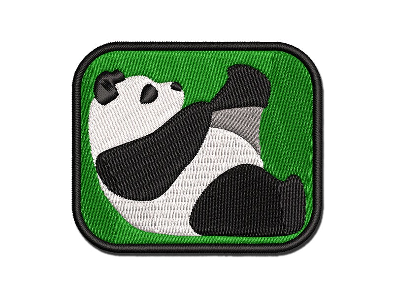 Funny Panda Putting on Black Socks Multi-Color Embroidered Iron-On or Hook &#x26; Loop Patch Applique
