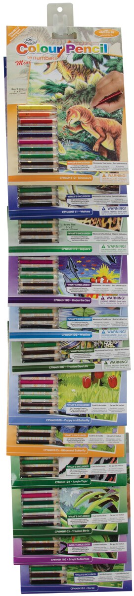 Royal &#x26; Langnickel(R) Mini Color Pencil By Number Assortment-1 Each Of 12 Designs