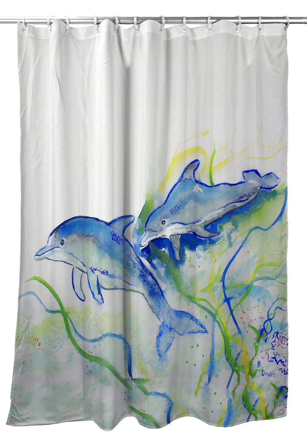 Betsy Drake Betsy&#x27;s Dolphins Shower Curtain