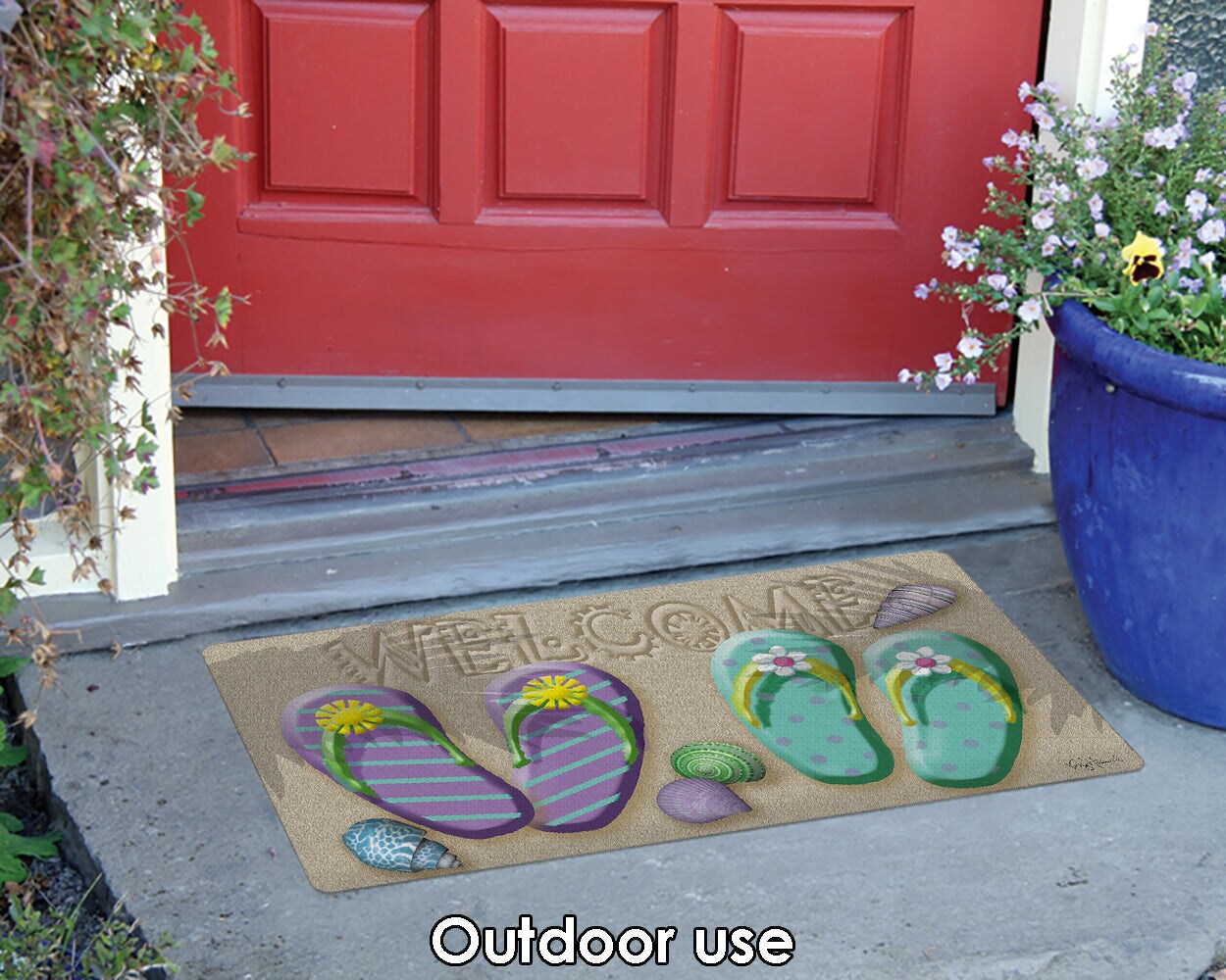 Welcome Flip Flop Door Mat (18 x 30&#x22;)