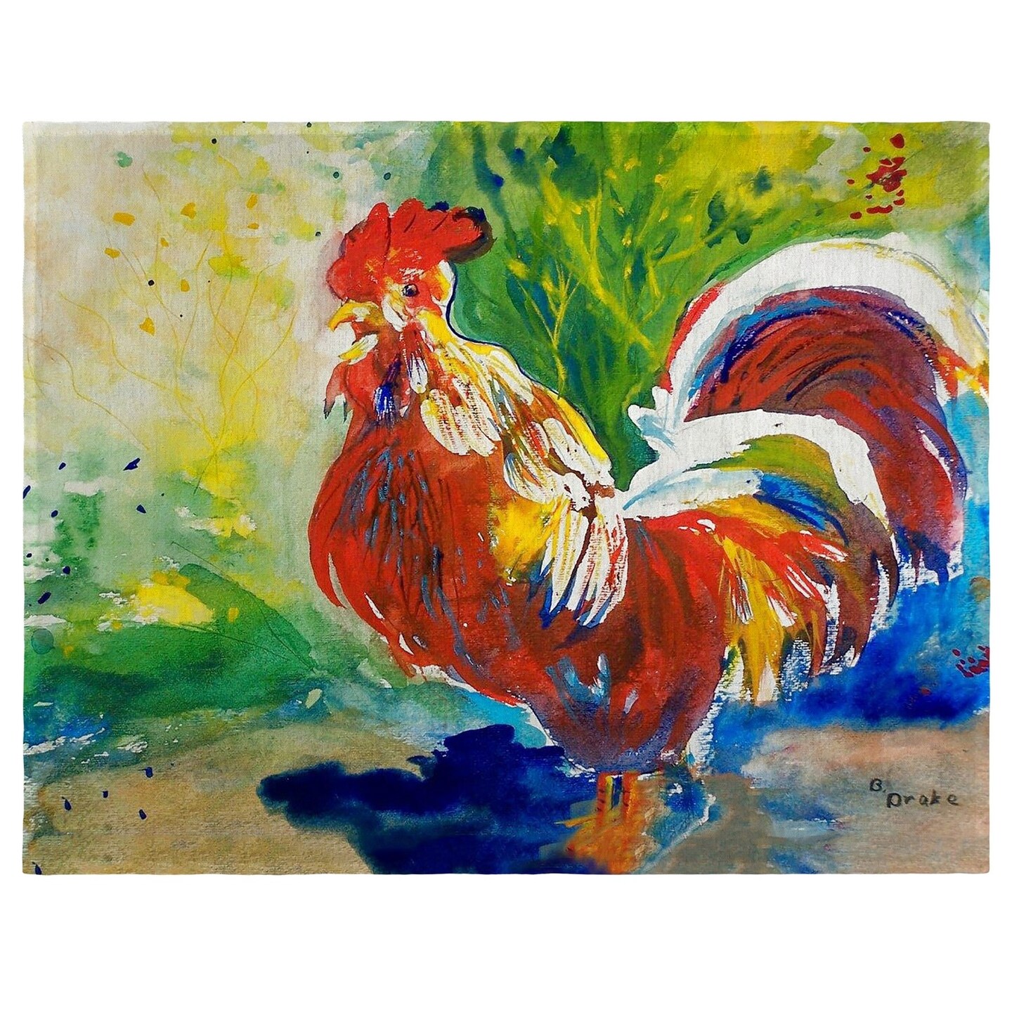 Betsy Drake Red Rooster Place Mat Set of 4