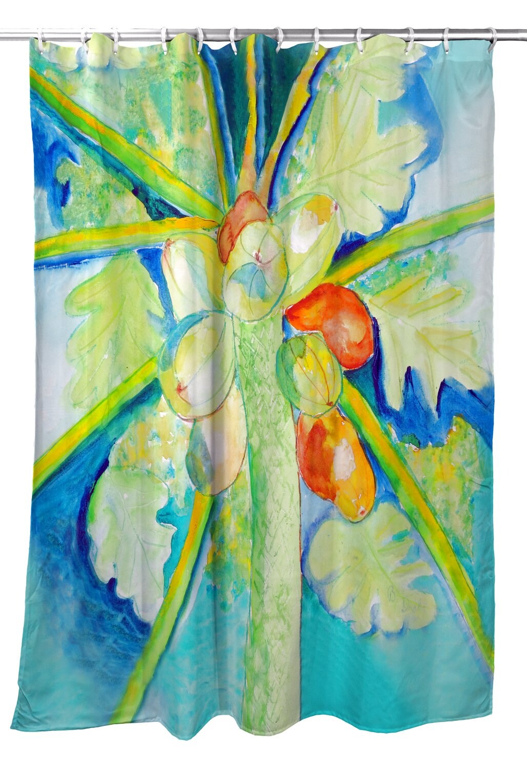 Betsy Drake Papaya Tree Shower Curtain