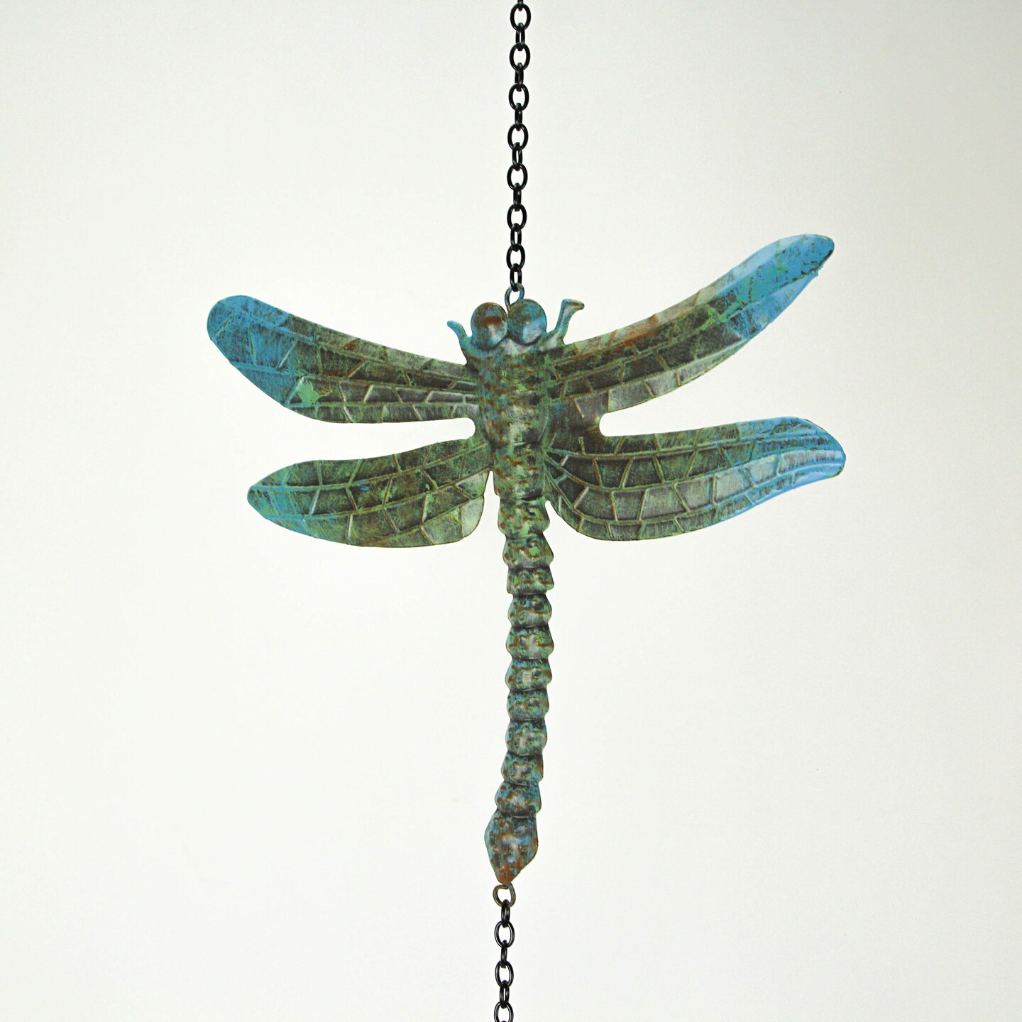 Metal Dragonfly Wind Spinner Chain Kinetic Garden Sculpture Home Decor