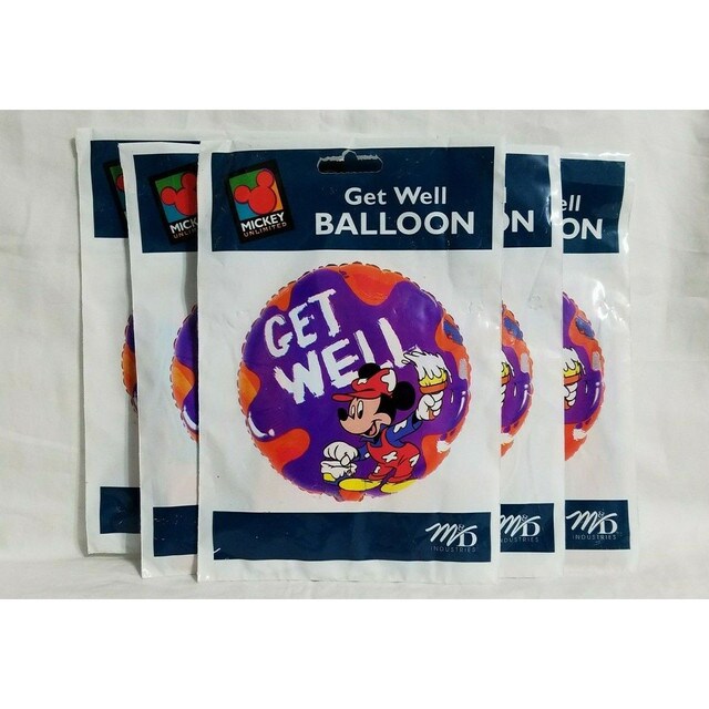 18&#x22; Vintage Disney Mickey Mouse Get Well Soon Helium Balloon