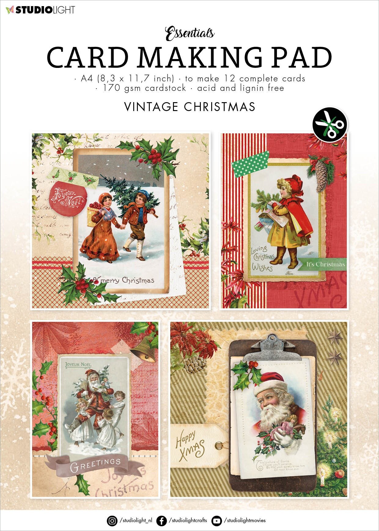 Studio Light Essentials Card Making Pad 12/Pkg-Nr. 10, Vintage ...