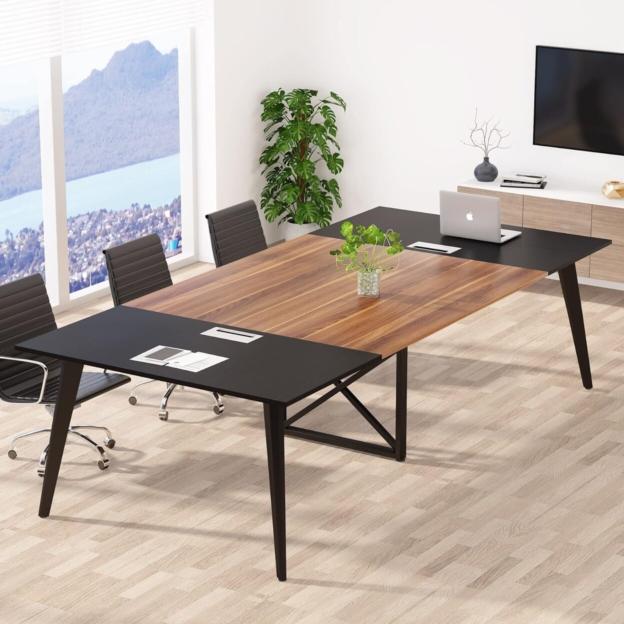 Tribesigns 8FT Conference Table 94.5L x 47.2W inch Large Modern Meeting ...