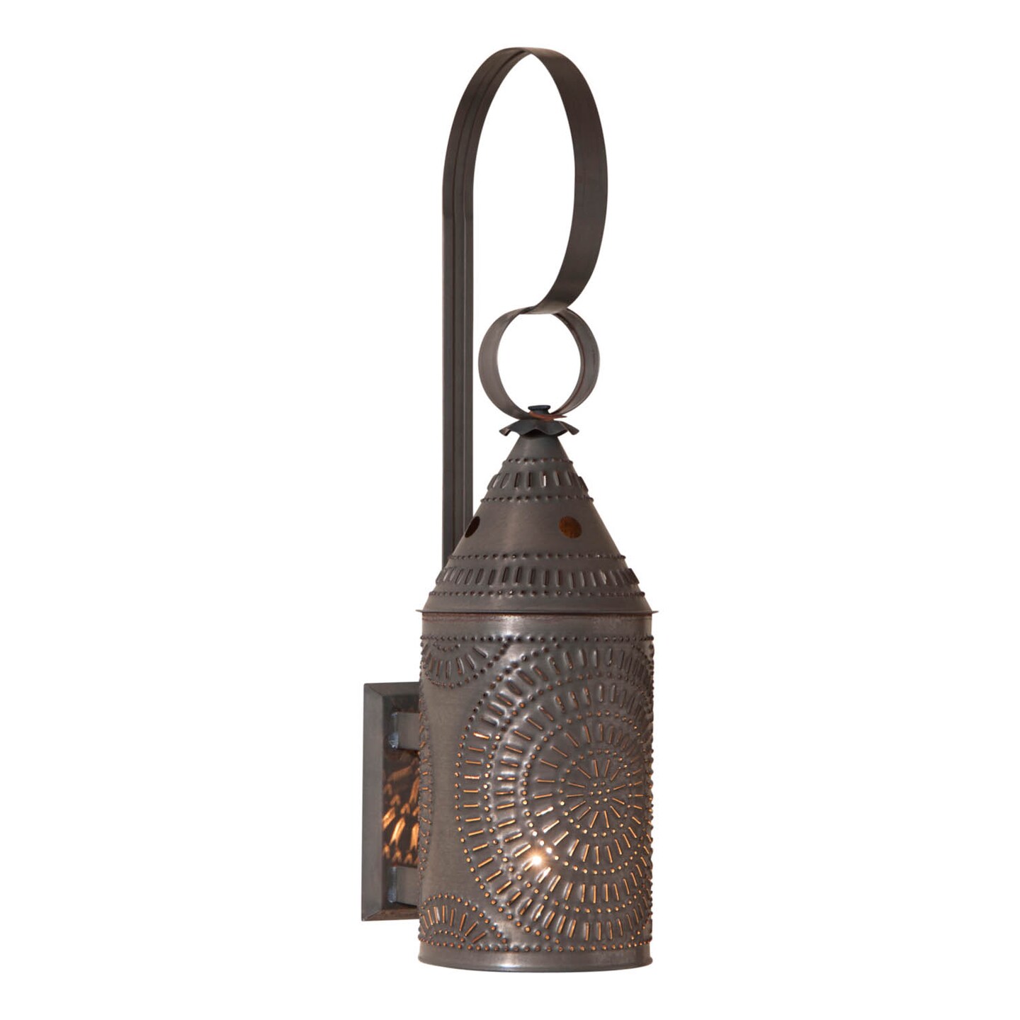Irvins Country Tinware 15-Inch Electrified Wall Lantern in Kettle Black