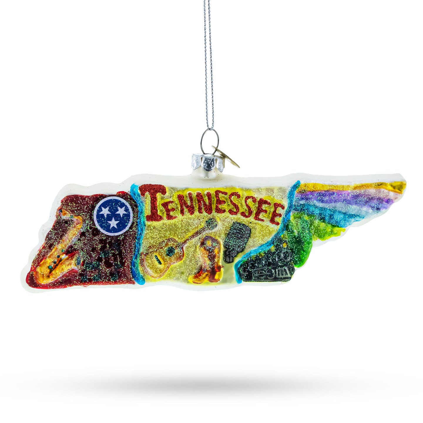 Tennessee State Symbols Blown Glass Christmas Ornament