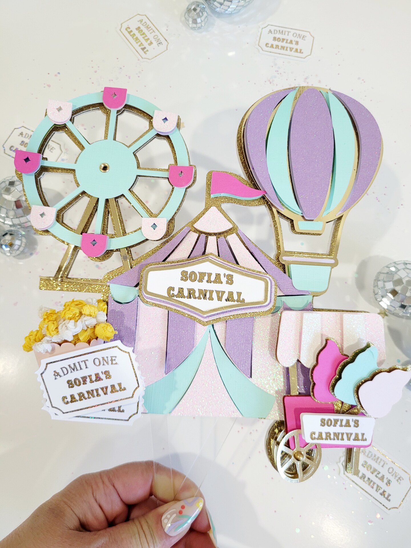 Circus Cake Topper, Carnival Cake Topper, Party Supplies, Cake Topper product 7