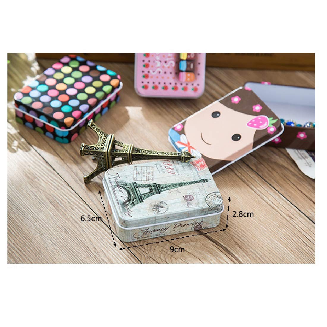5 Pieces Metal Tins Box Containers 3.54 x 2.56 x 1.1 inch, Mini Portable Small Tins with Lids, Rectangular Case Empty Box for Candies, Pills, Earring,Jewelry Craft, Multi-Purpose Home Kitchen Office