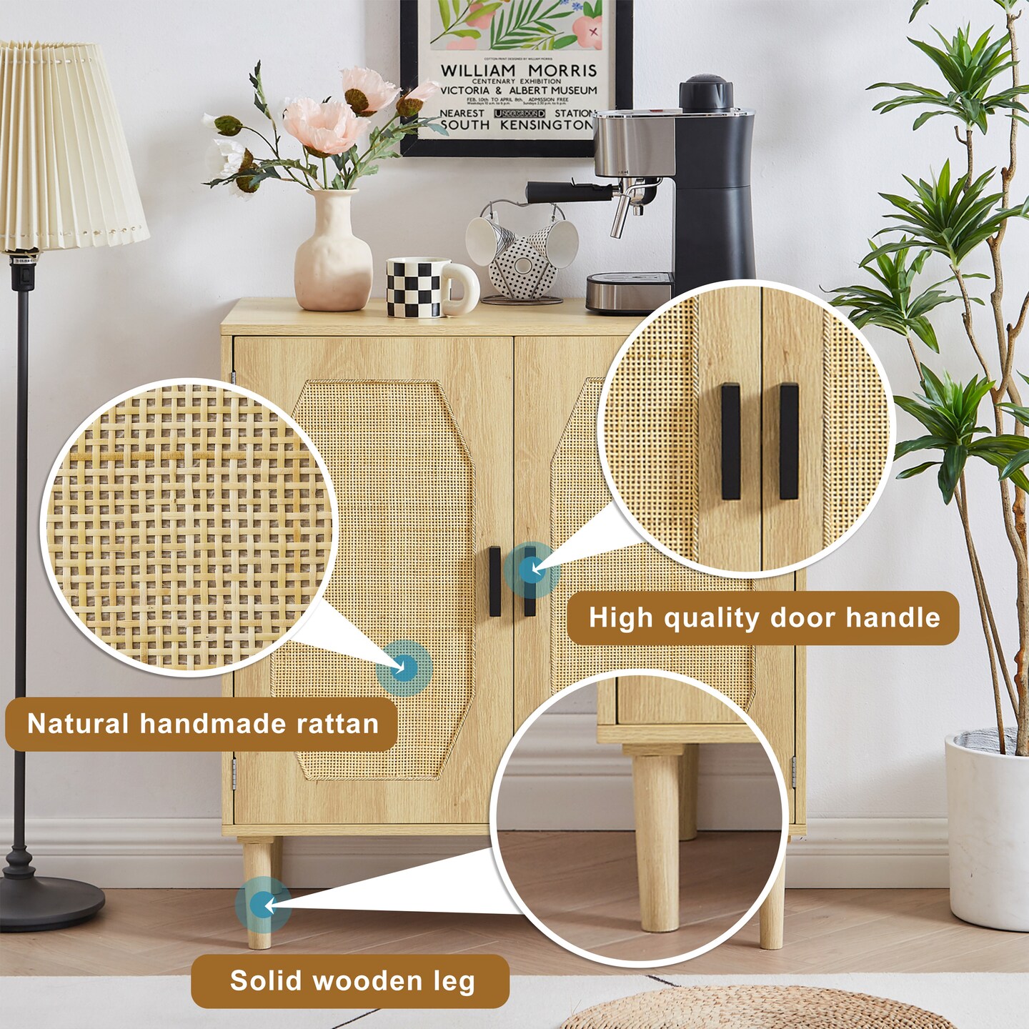 Rattan Kitchen Storage Cabinet | Organize in Style