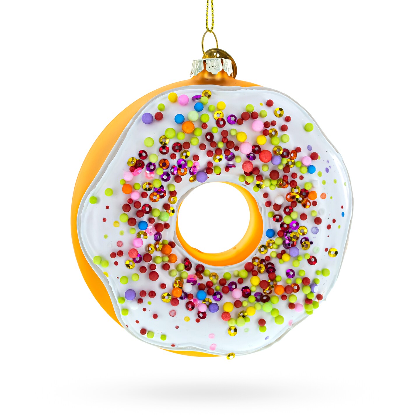 Doughnut Delight Blown Glass Christmas Ornament