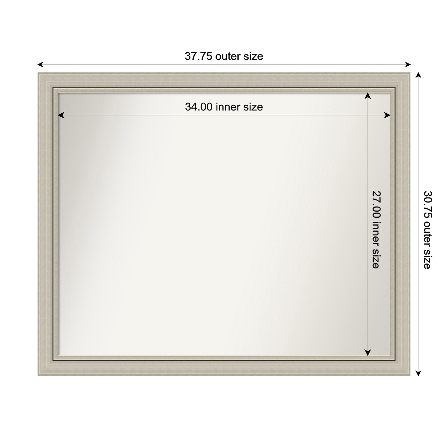 Romano Narrow Non-Beveled Custom Framed Bathroom Vanity Wall Mirror