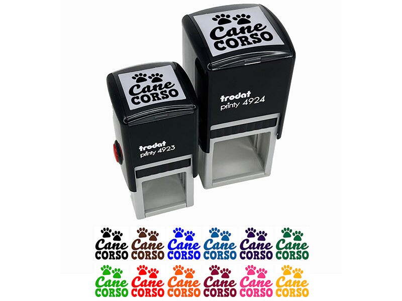 Cane Corso Dog Paw Prints Fun Text Self-Inking Rubber Stamp Ink Stamper