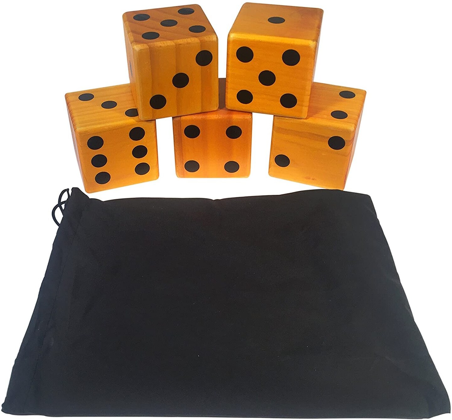 WE Games Giant Roll &#x27;em Dice - Set of 5 Wooden Lawn Dice