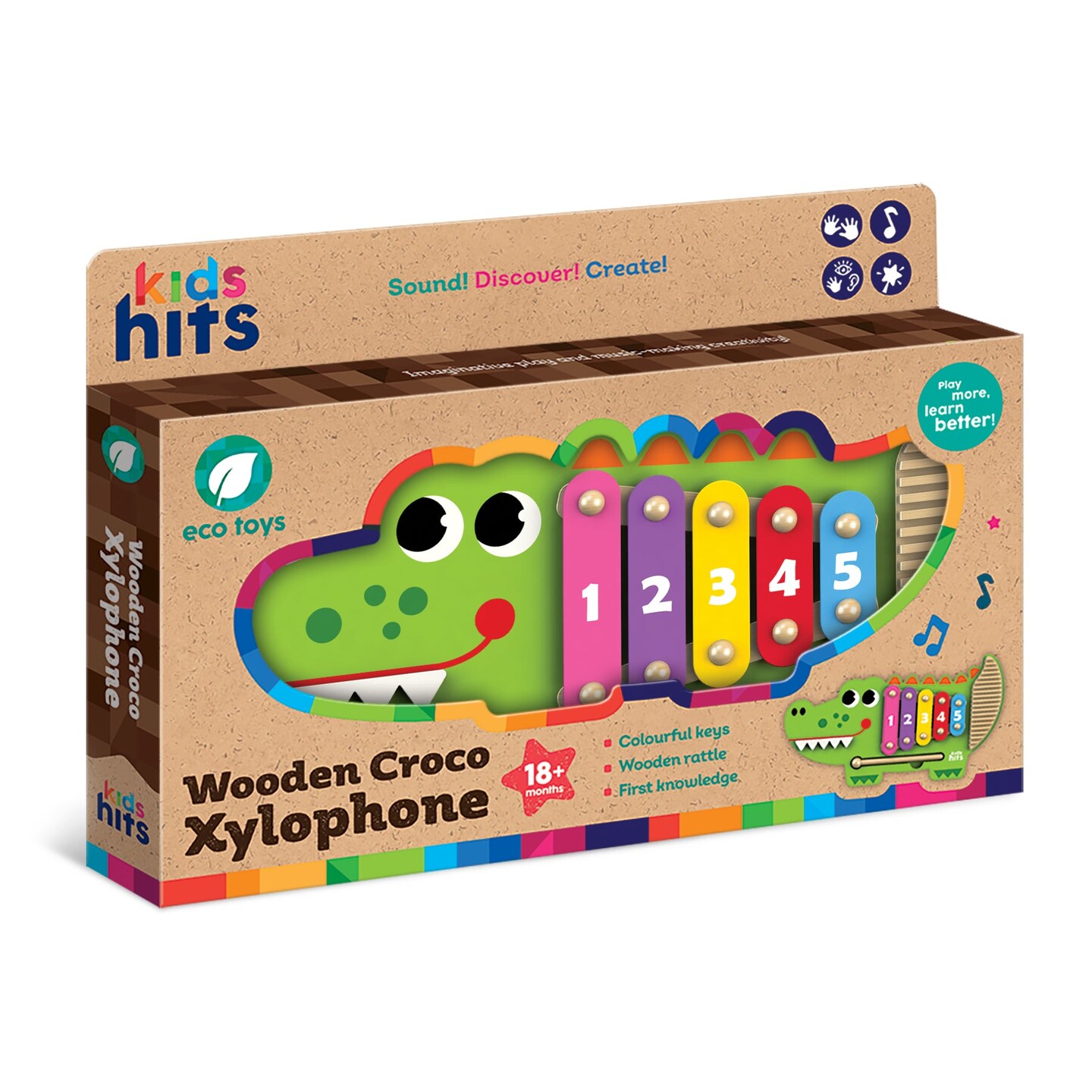 Kids Hits: Harmonize Playtime with the Wooden Croco Xylophone Adventure!